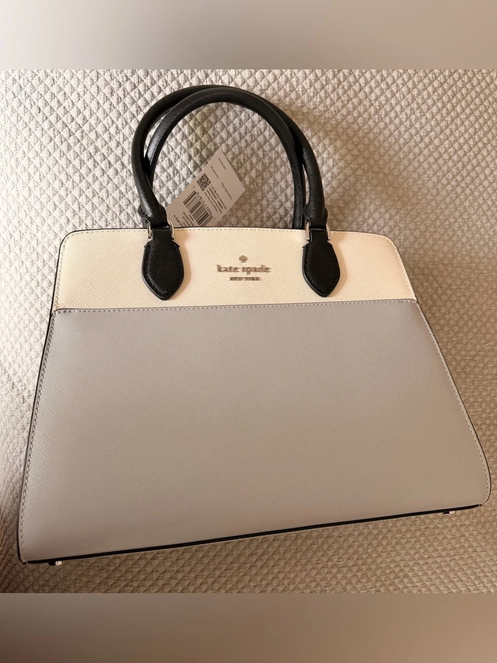 kate spade Two-Tone Black, White & Light Gray Satchel